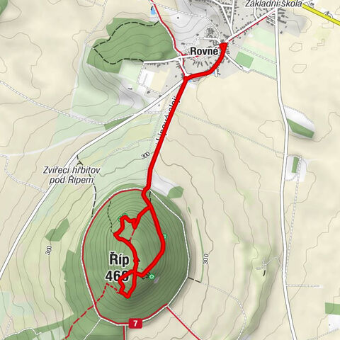 Rovné - Chata Říp - Rotunda svatého Jiří a svatého Vojtěcha - Říp