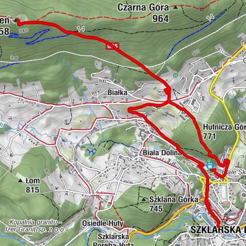 Szklarska Poręba Górna - Hutnicza Górka - Wysoki Kamień - Szklarska Poręba