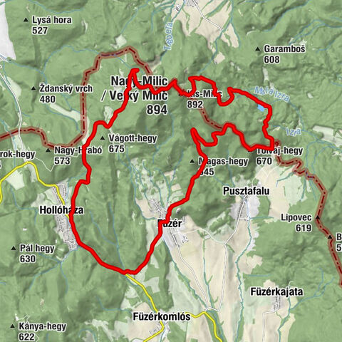 Füzér - Kis-Milic - Nagy-Milic / Veľký Milič - Hollóháza