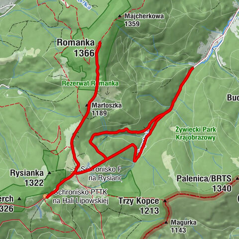 Złatna - Martoszka - Romanka - Sopotnia Wielka