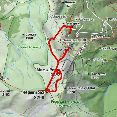 Чайна - Стената - Черни връх - Перник - хижа Алеко