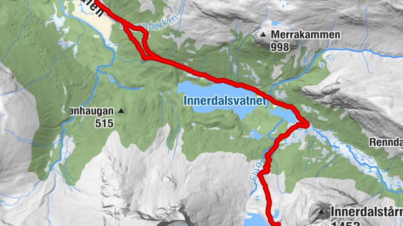 Innerdalen Gebirgstal Wanderung bis zum Storvatnet See