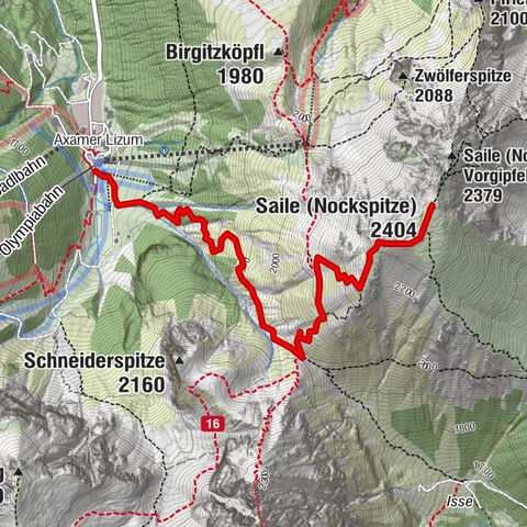 Axamer Lizum zum Halsl und weiter zur Saile/Nockspitze