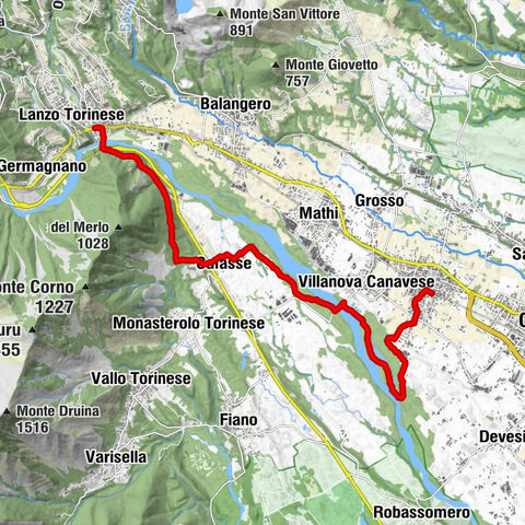 Stouring - a través del área protegida de la Stura di Lanzo