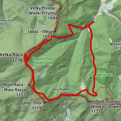 Pogwarka - Schronisko PTTK na Wielkiej Raczy - Veľká Rača - Przełęcz Śrubita