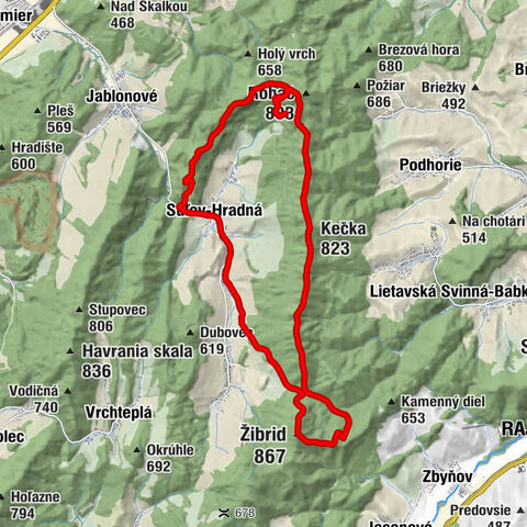 Pod Zámkom - Brada - Žibrid - Súľov-Hradná