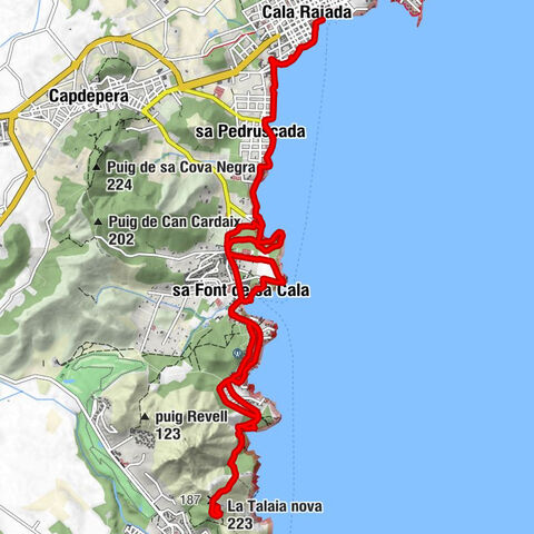 Cala Pedruscada - Puig d'en Rabassó - La Talaia nova - Capdepera