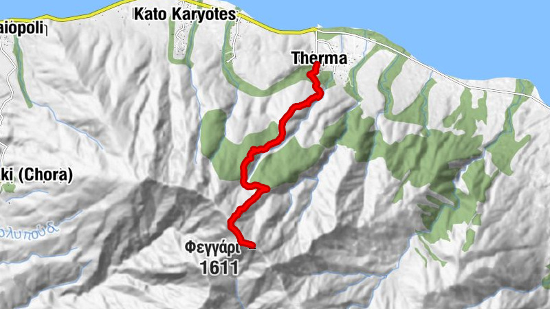 Θέρμα - κορυφή (1584μ) - Φεγγάρι - κορυφή Φεγγαρι (1611μ)