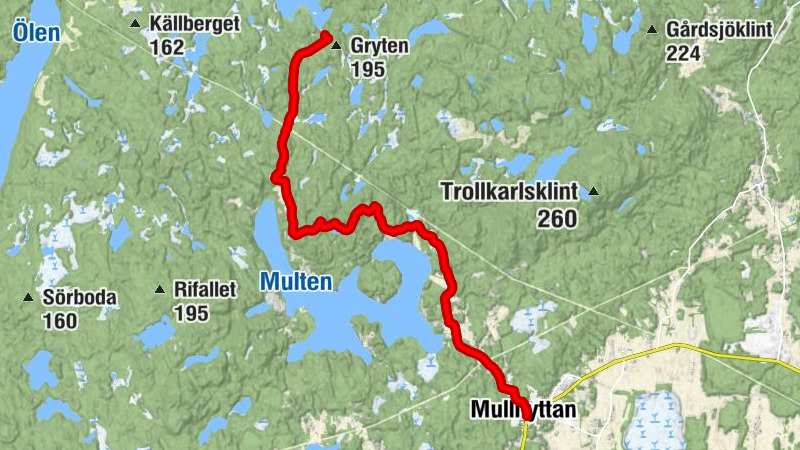 Mullhyttan - Sixtorp - Gammelhyttan - Gryt