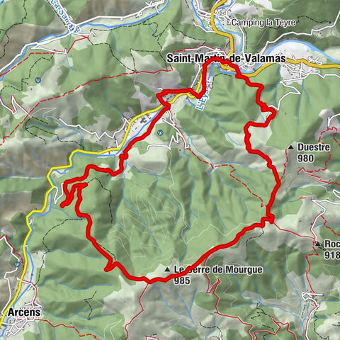 Saint-Martin-de-Valamas - Les Horts - Le Serre de Mourgue - Sommet de la Berche