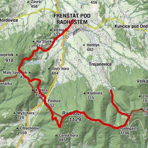 Radniční věž - Radhošť - Radegast - Ráztoka