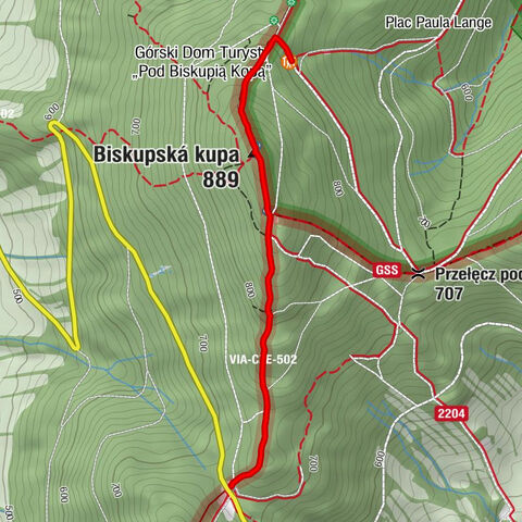 Jarnołtówek - Biskupská kupa - Górski Dom Turysty „Pod Biskupią Kopą”