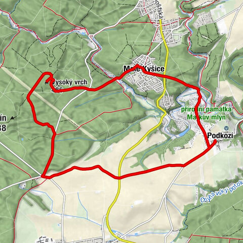 Podkozí - Vysoký vrch - U Kozla - Hostinec - Malé Kyšice