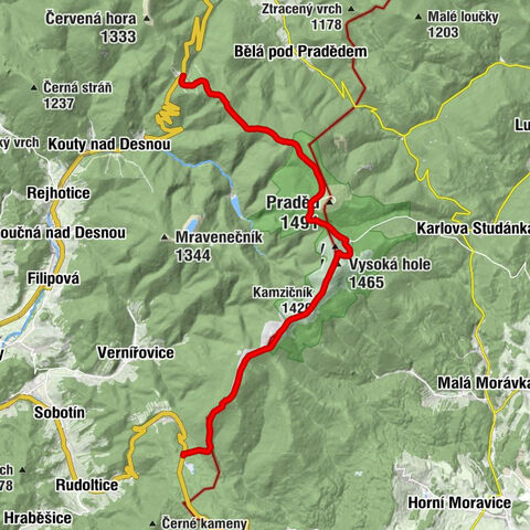 Červenohorské sedlo - Vysoká hole - Kamzičník - Skřítek