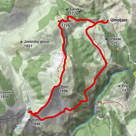 Općina Trnovo (FBiH) - Saruk - Obalj - Koliba Umoljani