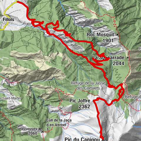 Taurinya - Refuge des Cortalets - Pic Joffre - Pic du Canigou