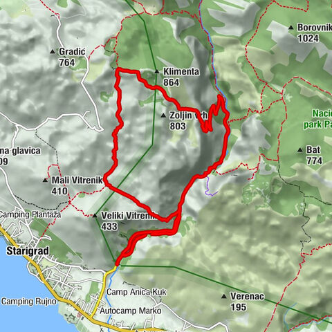 Starigrad - Tomići - Vidakov kuk - Zoljin kuk