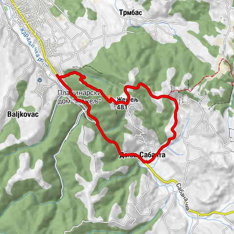 Бук - Жежељ - Планинарски дом "Жежељ" - Доња Сабанта