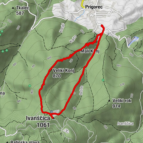 Prigorec - Ivanščica - Veliki Konj - Mali Konj