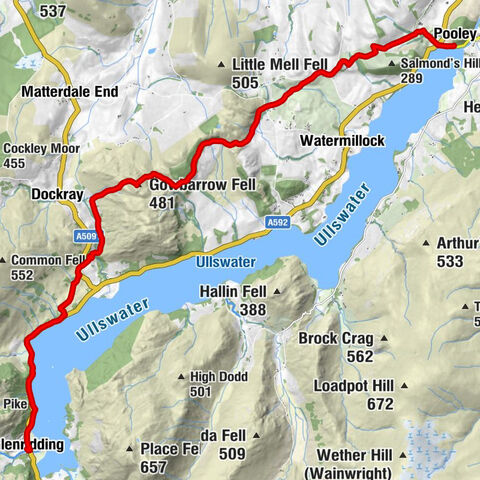 Pooley Bridge - Gowbarrow Fell - Gowbarrow Fell Summit - Glenridding