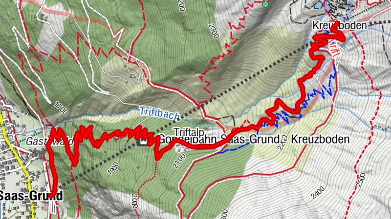 Camino de las impresiones Saas-Grund - Kreuzboden