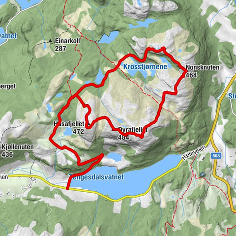 Sandnes - Husafjellet - Dyrafjellet - Nonsknuten