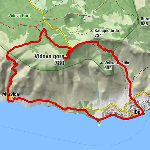 Vidova gora - Crkva Sv. Vida - Konoba Raj - Bol