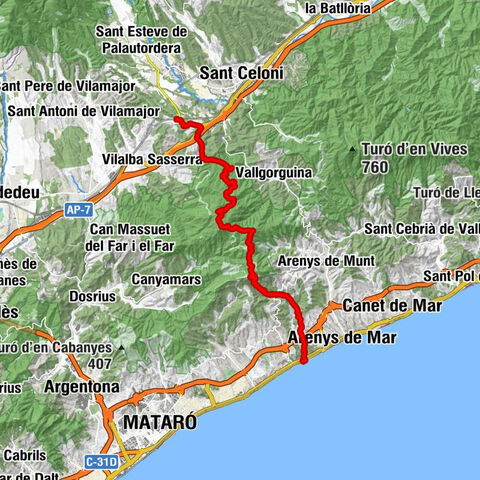 Dosrius - el Corredor - Montalt - Mare de Déu del Carme