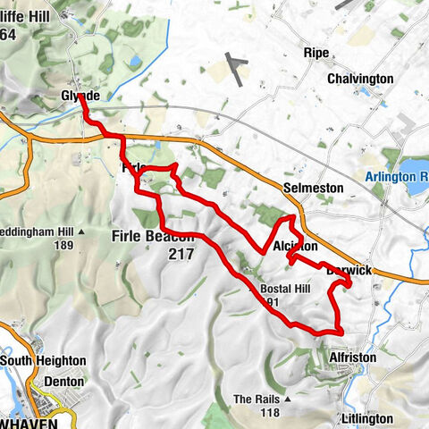 Glynde - Firle - Firle Beacon - Bostal Hill