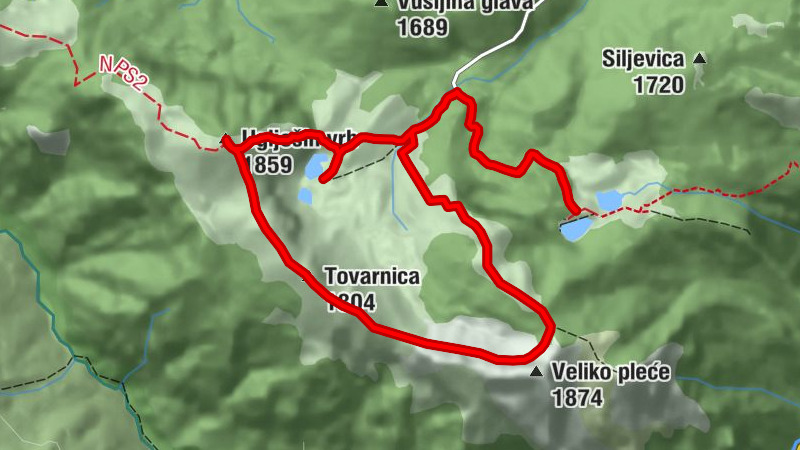 Тјентиште - Uglješin vrh - Tovarnica - Veliko pleće