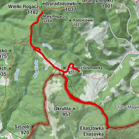 Bacówka na Obidzy - Przełęcz Gromadzka - Eliaszówka / Eliášovka - Mały Rogacz