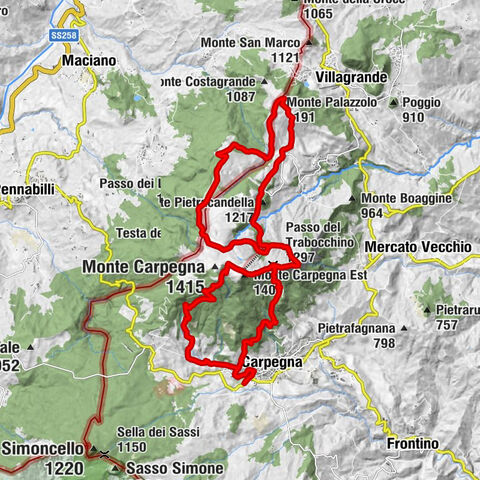 Carpegna - Monte Pietracandella - Monte Palazzolo - Monte Carpegna Est