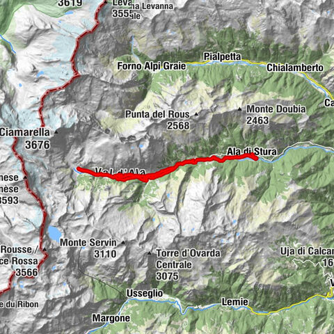 ALA DI STURA sendero AL-BA hasta el Pian della Mussa