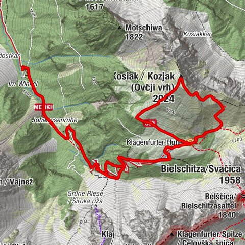 Desde Bärental al Kosiak (cabaña Klagenfurter)