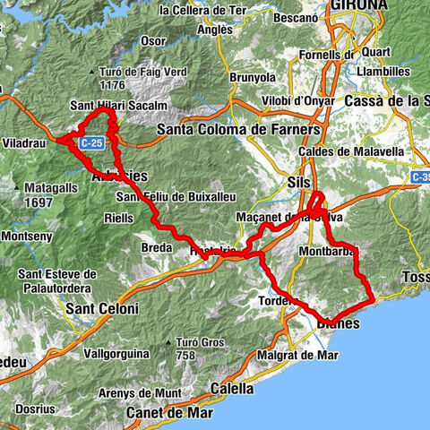 Lloret de Mar - Blanes - Mas Enlaire - Arbúcies