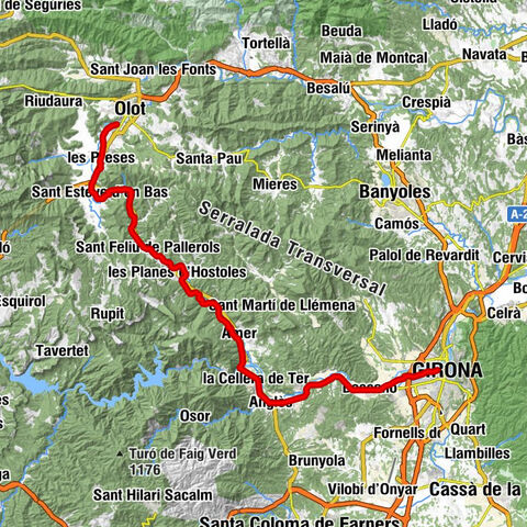 Olot - Sant Miquel de Pineda - Sant Sebastià - Girona