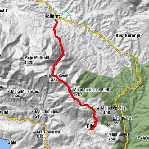Kallarat - Maja Shtraga e Bitrit - Qafa Mixores - Pilur