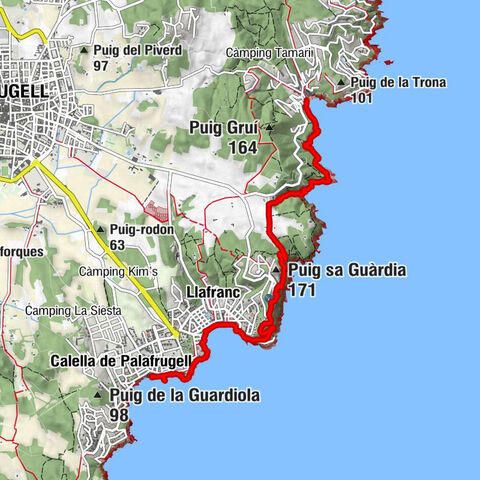 Palafrugell - Puig sa Guàrdia - Ermita de Sant Sebastià de la Guarda - Calella de Palafrugell
