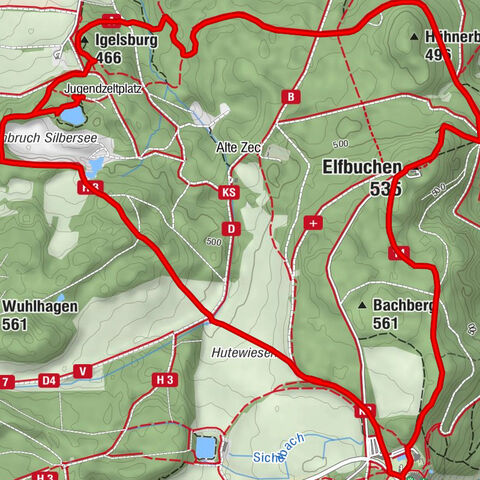 Dörnberg - Igelsburg - Elfbuchen - Herkules Terrassen