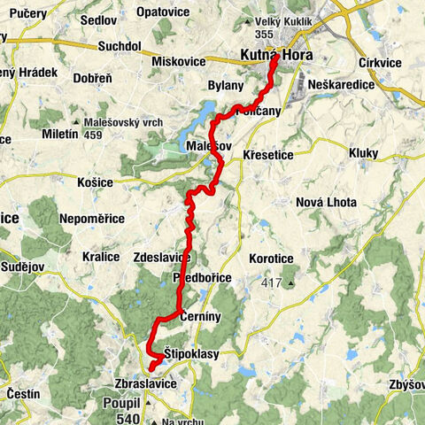 svatý Jakub - Kutná Hora - Poličany - Hetlín