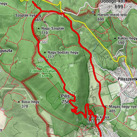 Csehovnya - László-kúpja - Pilis - Magas-hegy nyereg