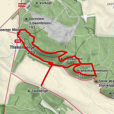 Halberstadt - Krähenhüttenfelsen - Thekenberge - Gläserner Mönch