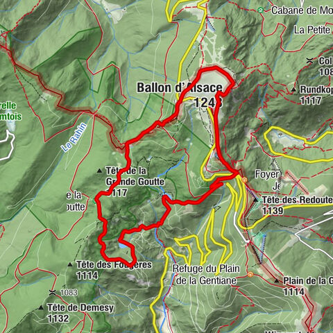 Sewen - Ballon d'Alsace - Refuge de la Grande Goutte - Plancher-les-Mines