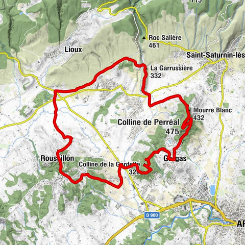 Gargas - Colline de Perréal - La Garrussière - Colline de la Gardette