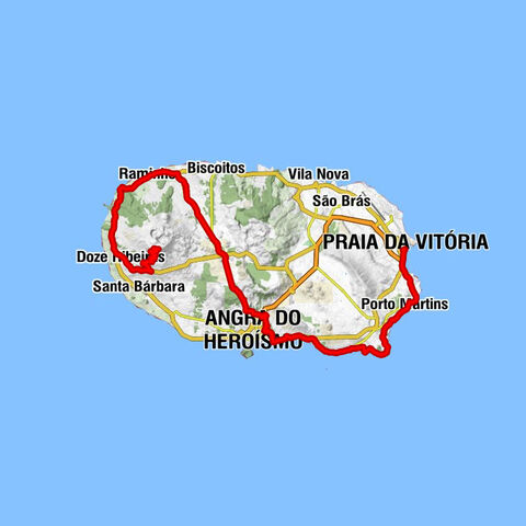 Praia da Vitória - Igreja de São Roque - Igreja de São Francisco Xavier - Miradouro Serra de Santa Barbara