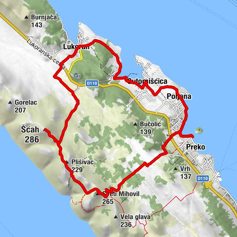 Preko - Sveti Mihovil - Plišivac - Šćah