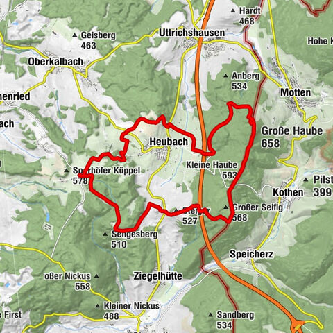 Zum Taufstein - Frauenstein - Große Haube - Heubach