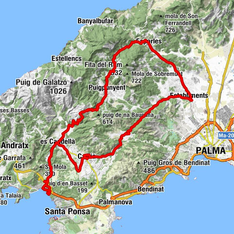 Peguera - es Molí - La Puríssima - coll des Molí de Vent