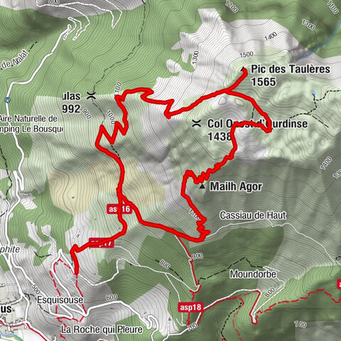 Table d'Orientation de Bedous - Col Ouest d'Ourdinse - Pic des Taulères - Mailh Agor