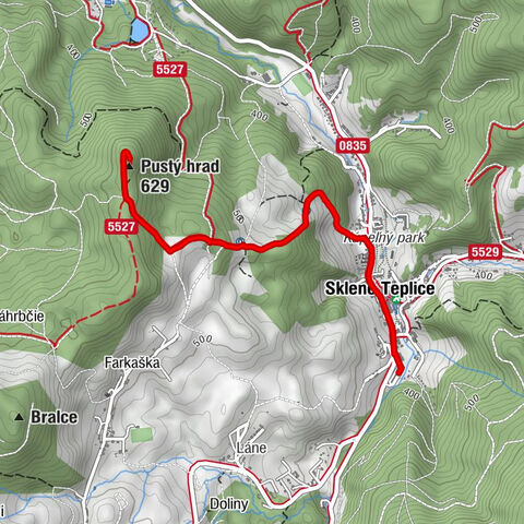 Sklené Teplice - U Borna - Centrum - Pustý hrad